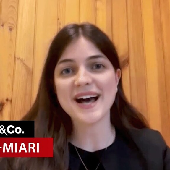 Zoya El-Miari speaking online at a CNN Interview