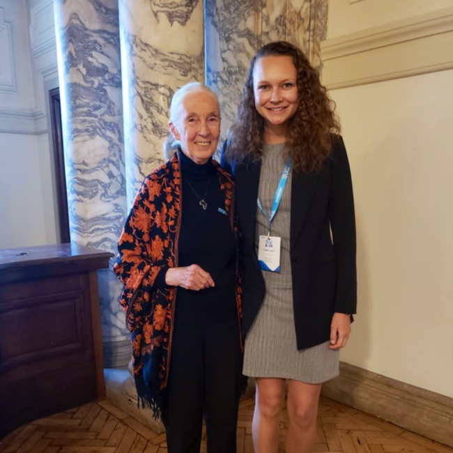 Image of Charlie with Jane Goodall