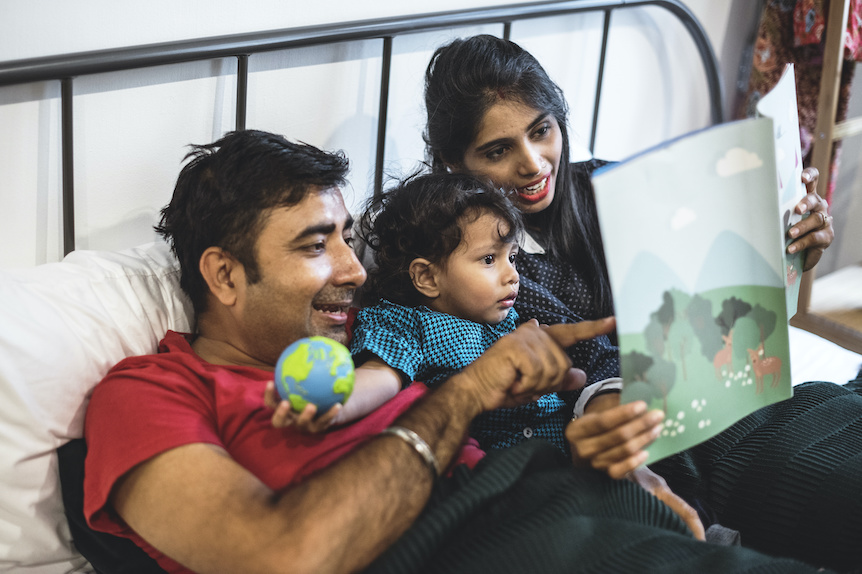 family reading 