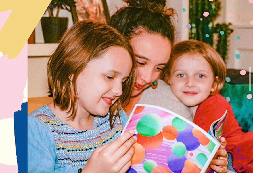 Children using Happy Space guidebooks