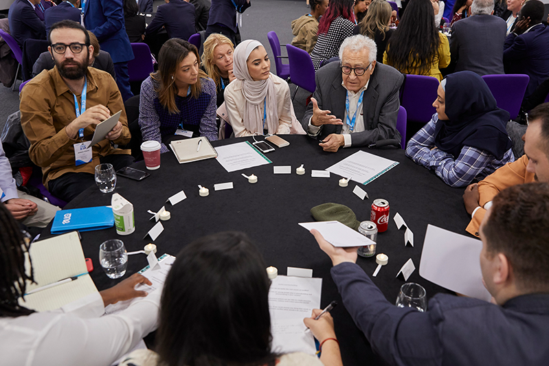 The Elders member, Lakhdar Brahimi in conversation with One Young World Ambassadors