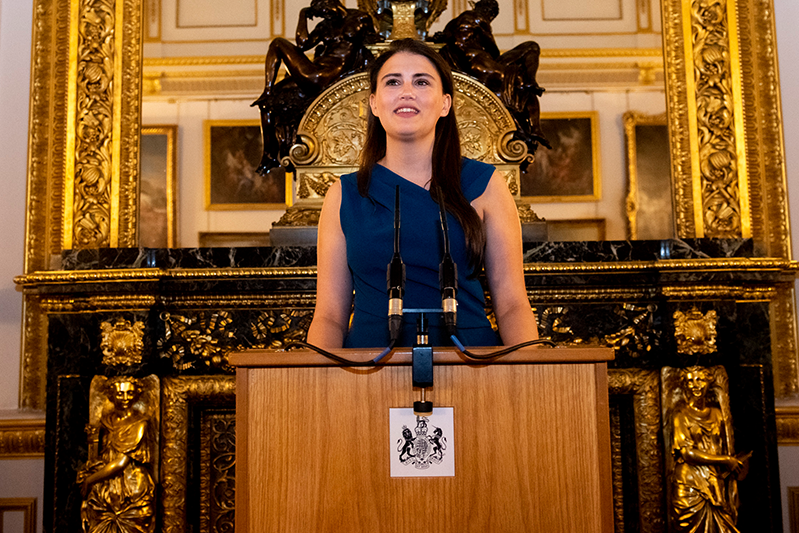 One Young World Managing Director, Ella Robertson, addresses Lancaster House