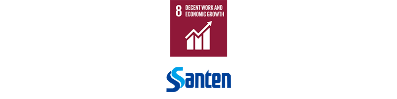 SDG 8 Icon and Santen logo