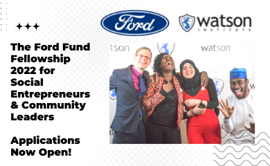 Applications are Open for The Ford Fund Fellowship 2022 for Social  Entrepreneurs & Community Leaders! | Applications are Open for The Ford  Fund Fellowship 2022 for Social Entrepreneurs & Community Leaders!One Young  World