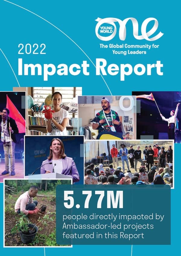 The cover page for the One Young World 2022 Impact Report
