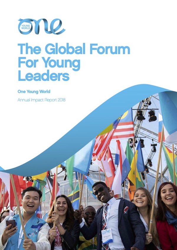 The cover page for the One Young World 2018 Impact Report