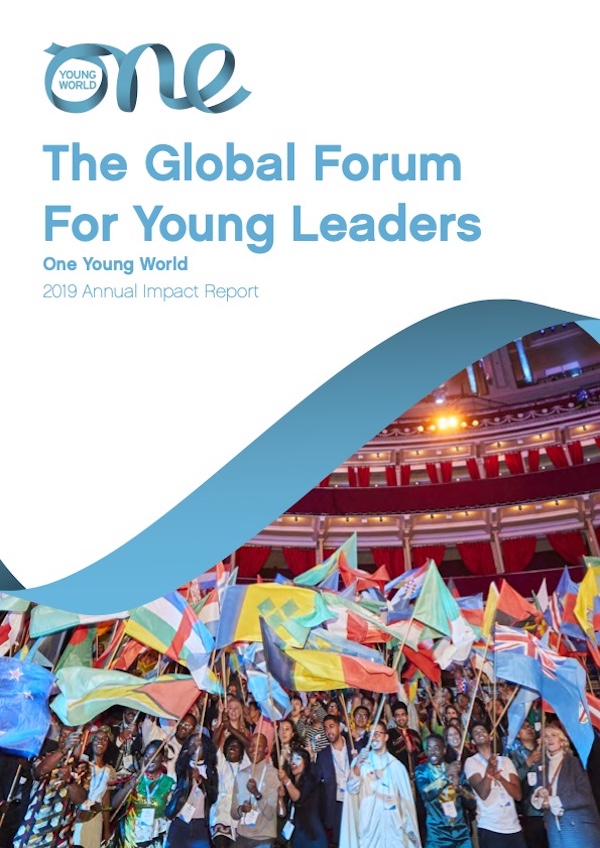 The cover page for the One Young World 2019 Impact Report