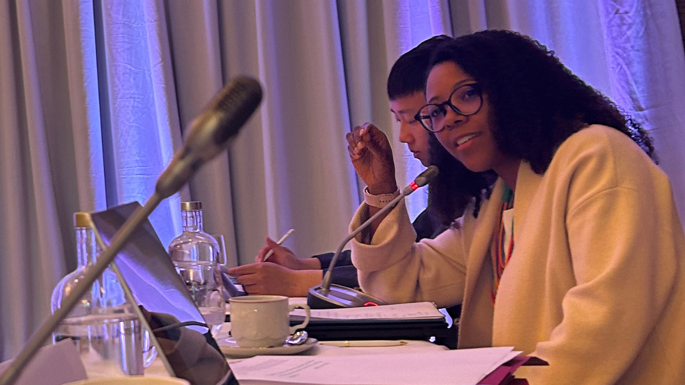 Dr. Talita Honorato-Rzeszewicz speaking at the 39th Annual Plenary Meeting of the InterAction Council in Dublin.