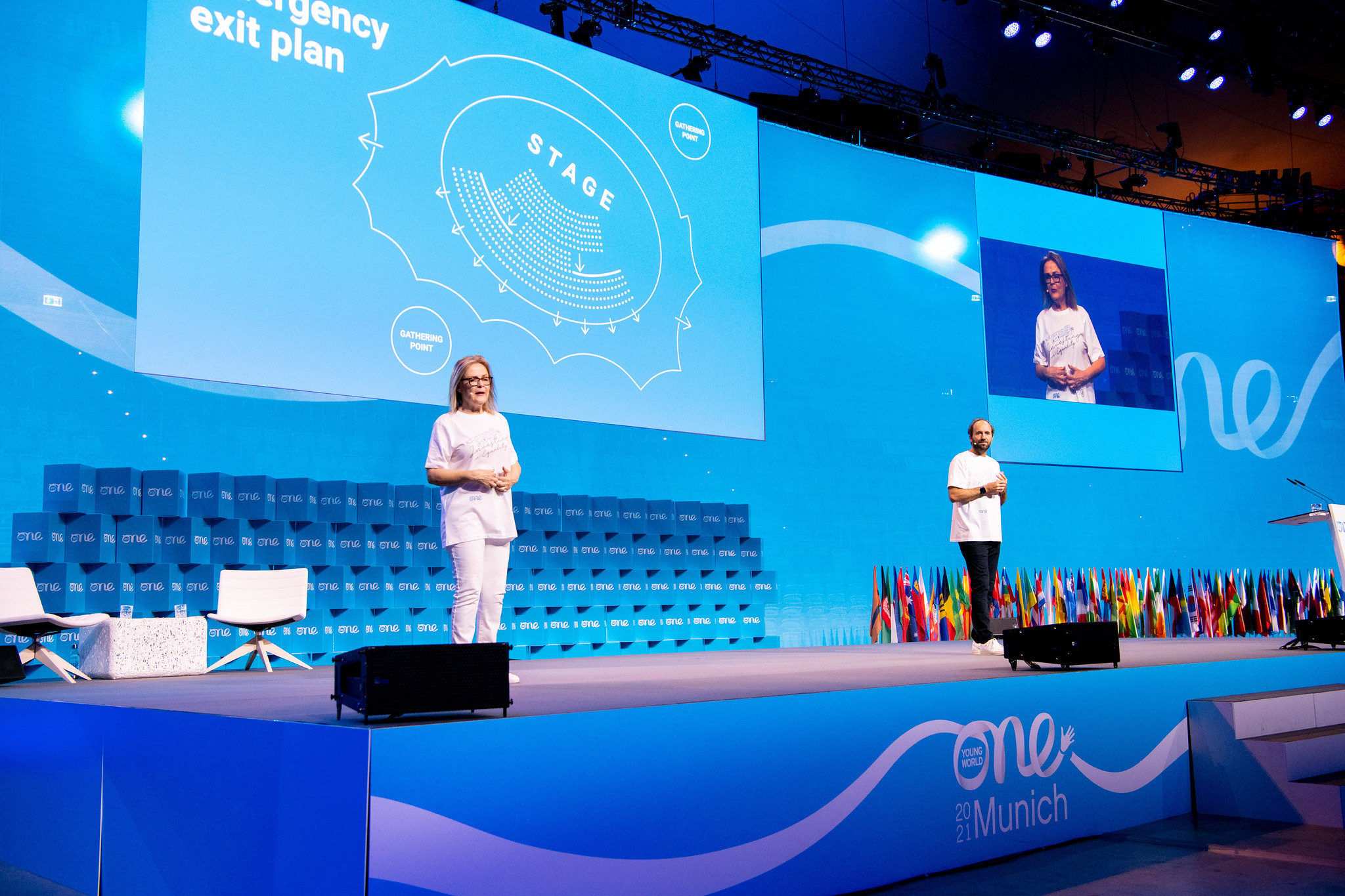 Kate Robertson and David Jones at One Young World Summit in Munich 2021