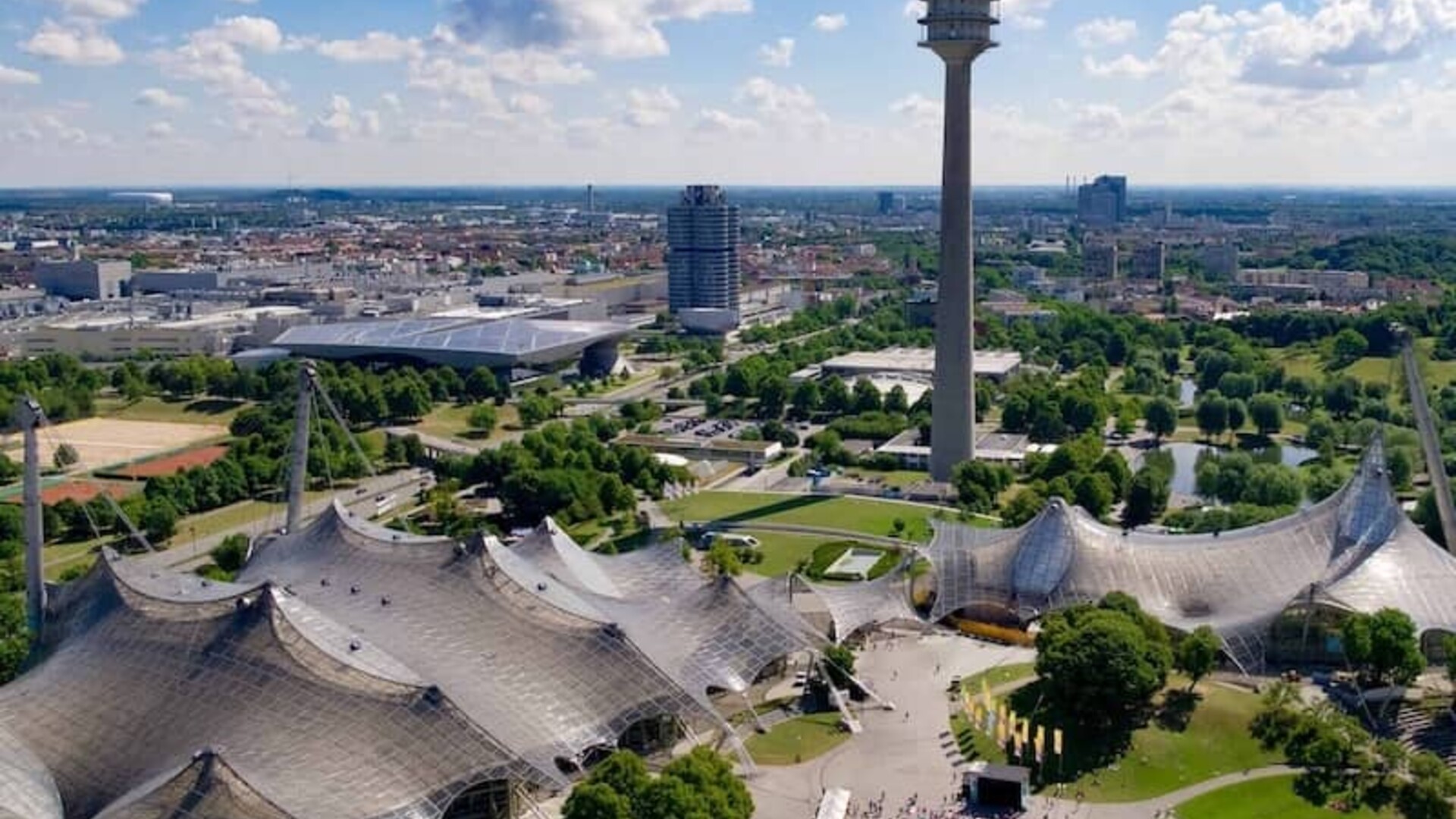 Aerial photo of Olympic Park, Munich, where the 2025 Summit Opening Ceremony will take place