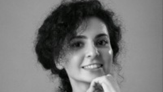 Greyscale portrait of Sara Rajabli