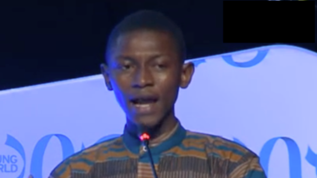 Abraham Keita speaking at One Young World Summit