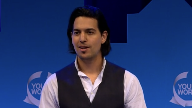 Charif Hamidi speaking at the 2018 One Young World Summit in The Hague, Netherlands
