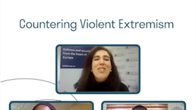Video thumbnail that reads Countering Violent Extremism with three images of speaker portraits