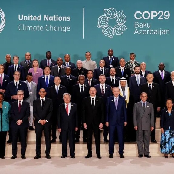 World leaders and delegates pose for a family photo on day two of the UNFCCC COP29 Climate Conference at Baku Stadium on November 12, 2024 in Baku, Azerbaijan.