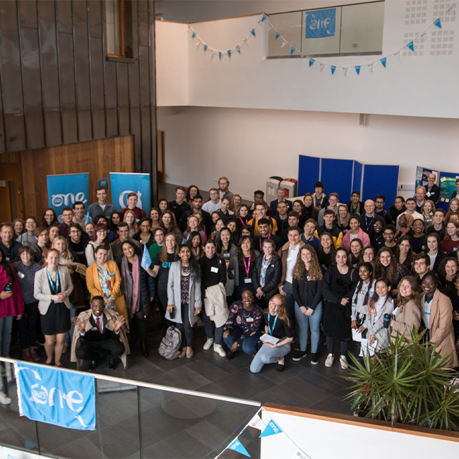 Bath University attendees at a OYW event taking a group photo