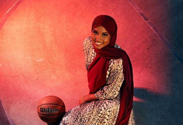 Jamad Fiin with Basketball