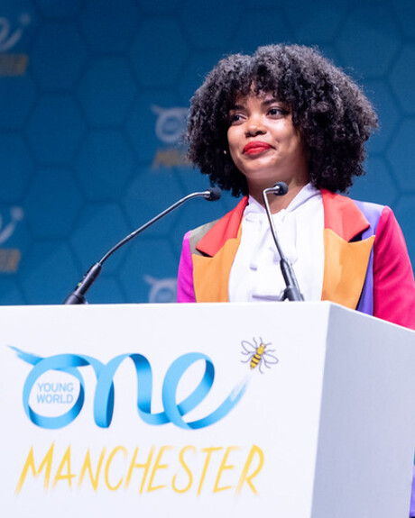 Akola Thompson at One Young World Summit, Manchester 2022