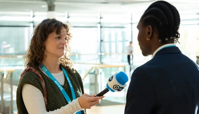 Delegate being interviewed - Munich, 2025