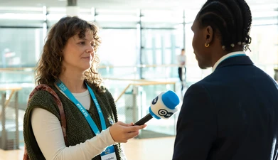 Delegate being interviewed - Munich, 2025