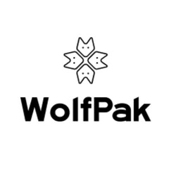 Black and white logo for WolfPak organisation